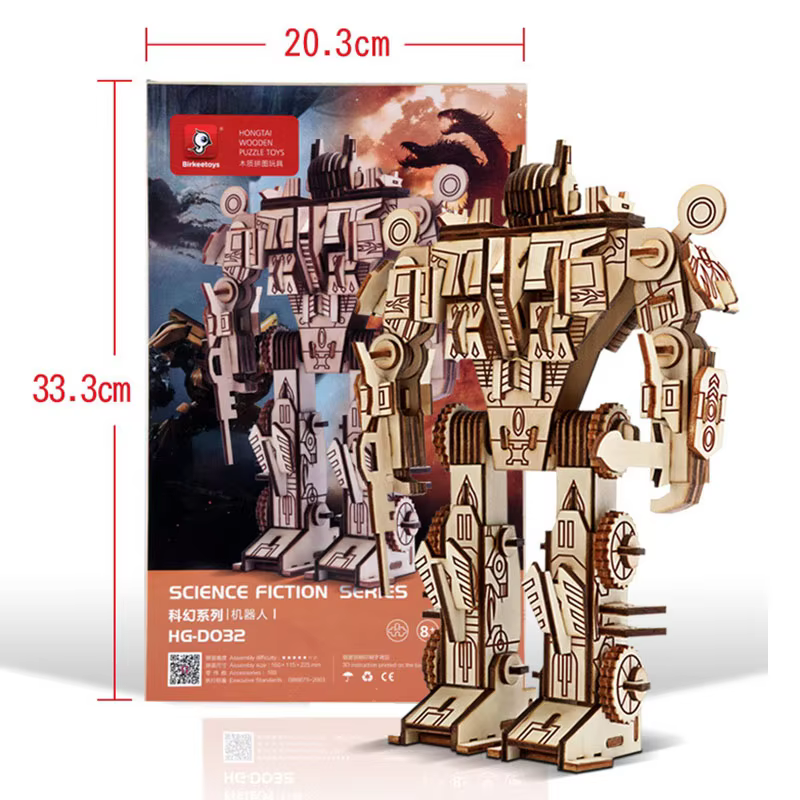 Wooden 3D Robot Puzzle — image 2