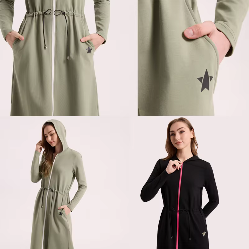 Ali Affordable – Green Dress Hoodie Maxi Dress — image 4