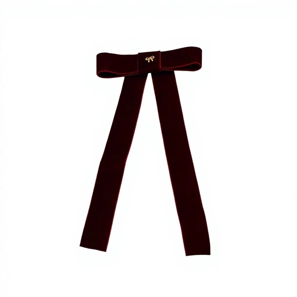 Wine Large Velvet Bow Clip – Ali Picks AW26
