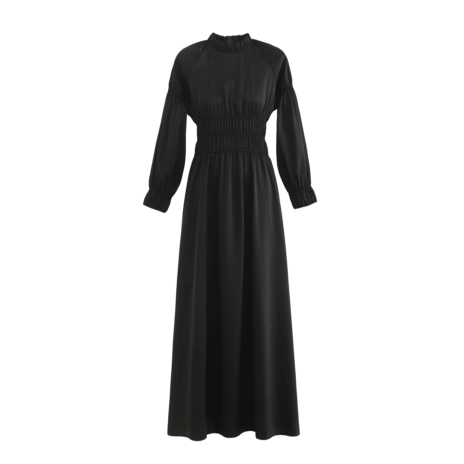 Black Satin Smocked Dress – Ali Picks AW26