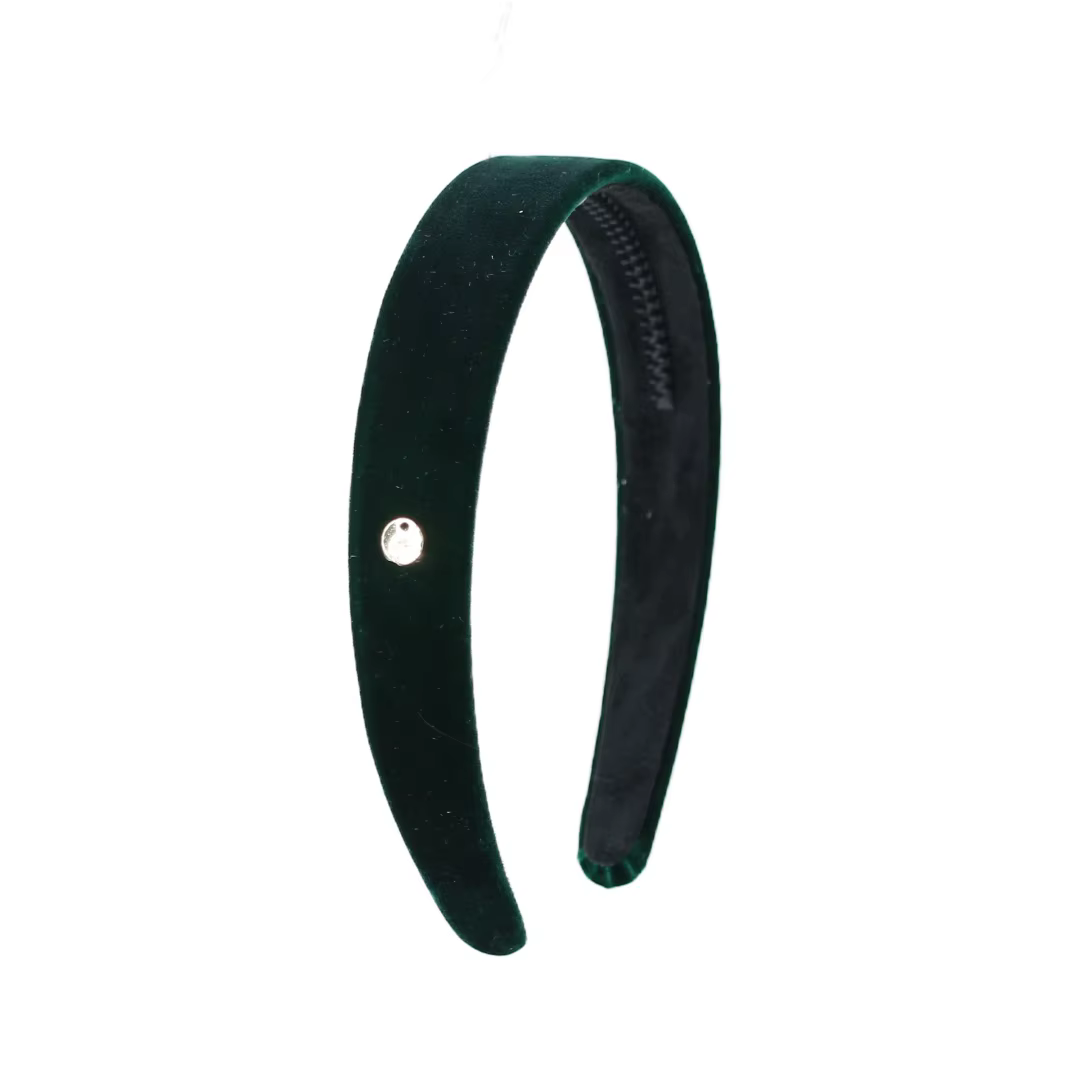 Dark Green Velvet Bow Headband Headband