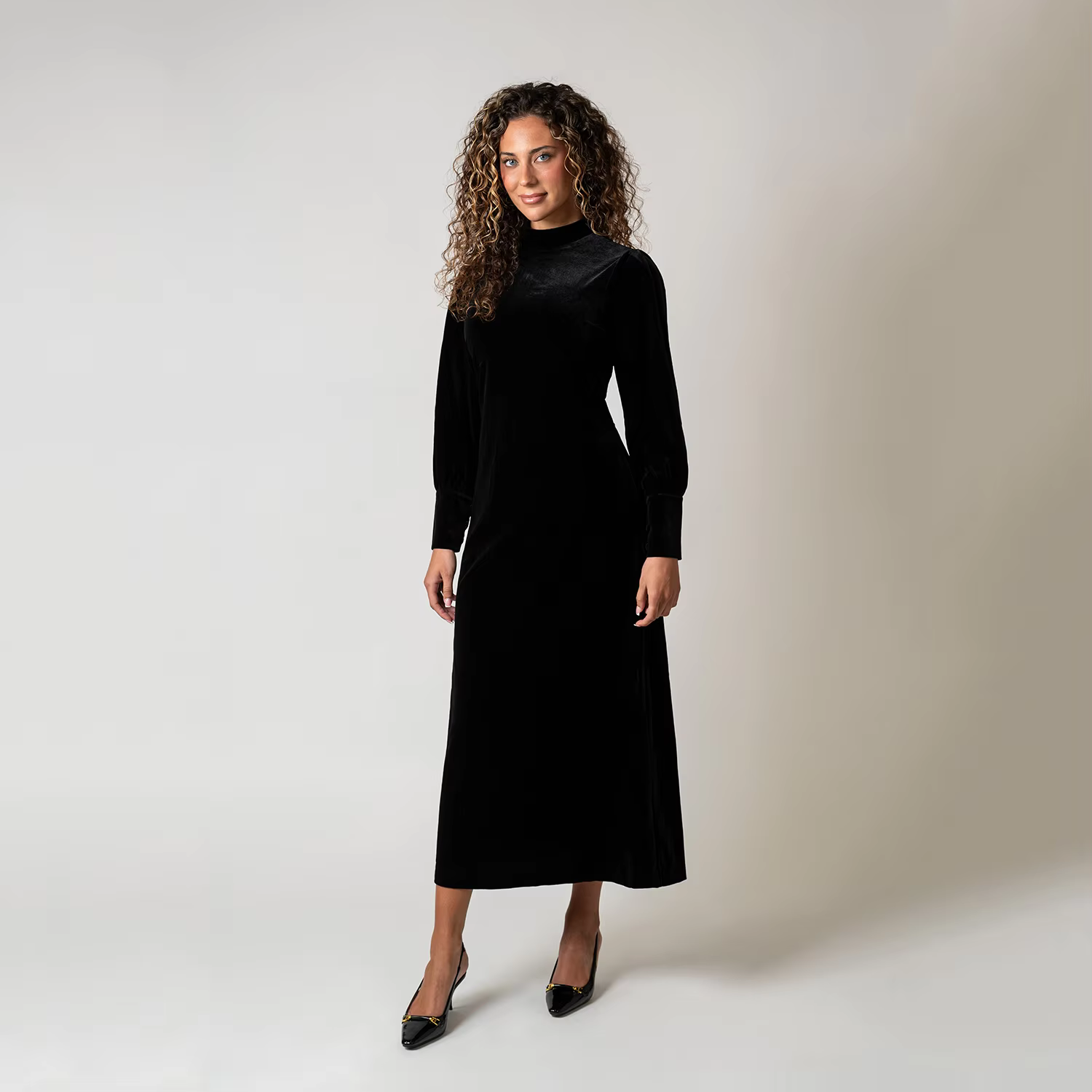 Velvet Patchwork Maxi Dress — image 5