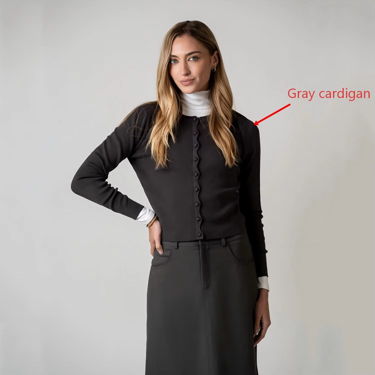 Grey Button Cardigan – Ali Picks AW26