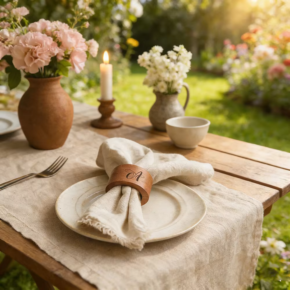 Personalised Wooden Initial Napkin Ring — image 4