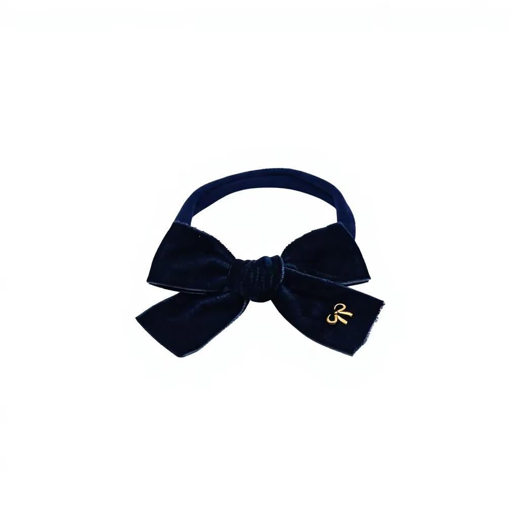 Navy Nylon Bow Headband – Ali Picks AW26