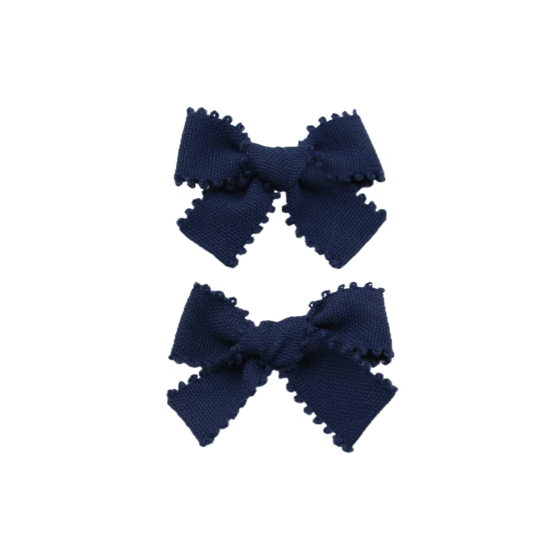 Black Floral Velvet Bow Headband Mini Hair Clip — image 5