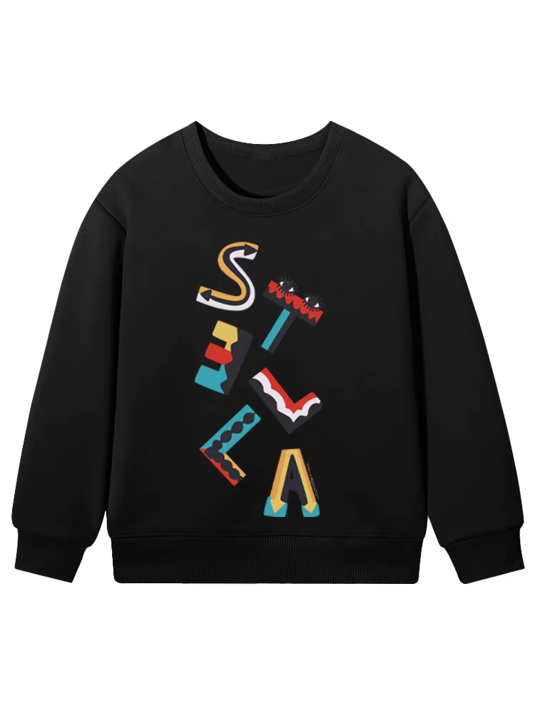 Girls' Abstract Letter Graphic Sweatshirt