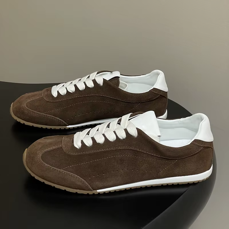 Genuine Leather Retro Trainers
