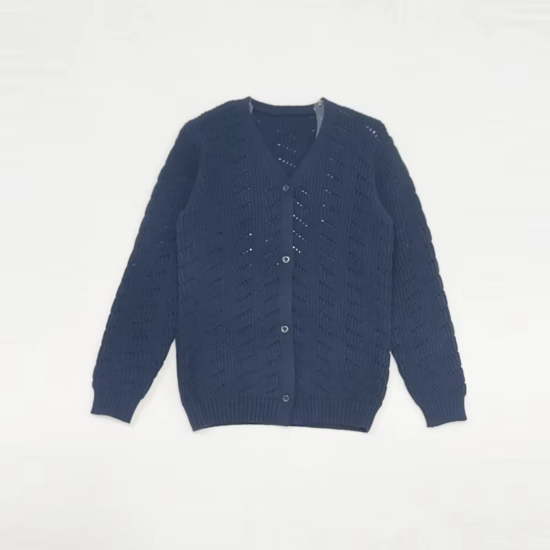 Navy Windowpane – Girl Cardigan – Ali & Co AW26
