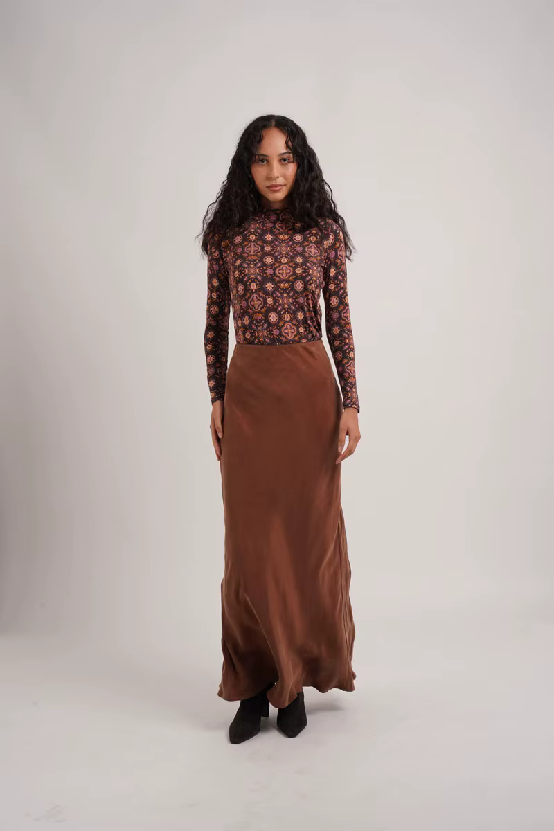 Cupro Skirt Collection – Black Mockneck — image 5