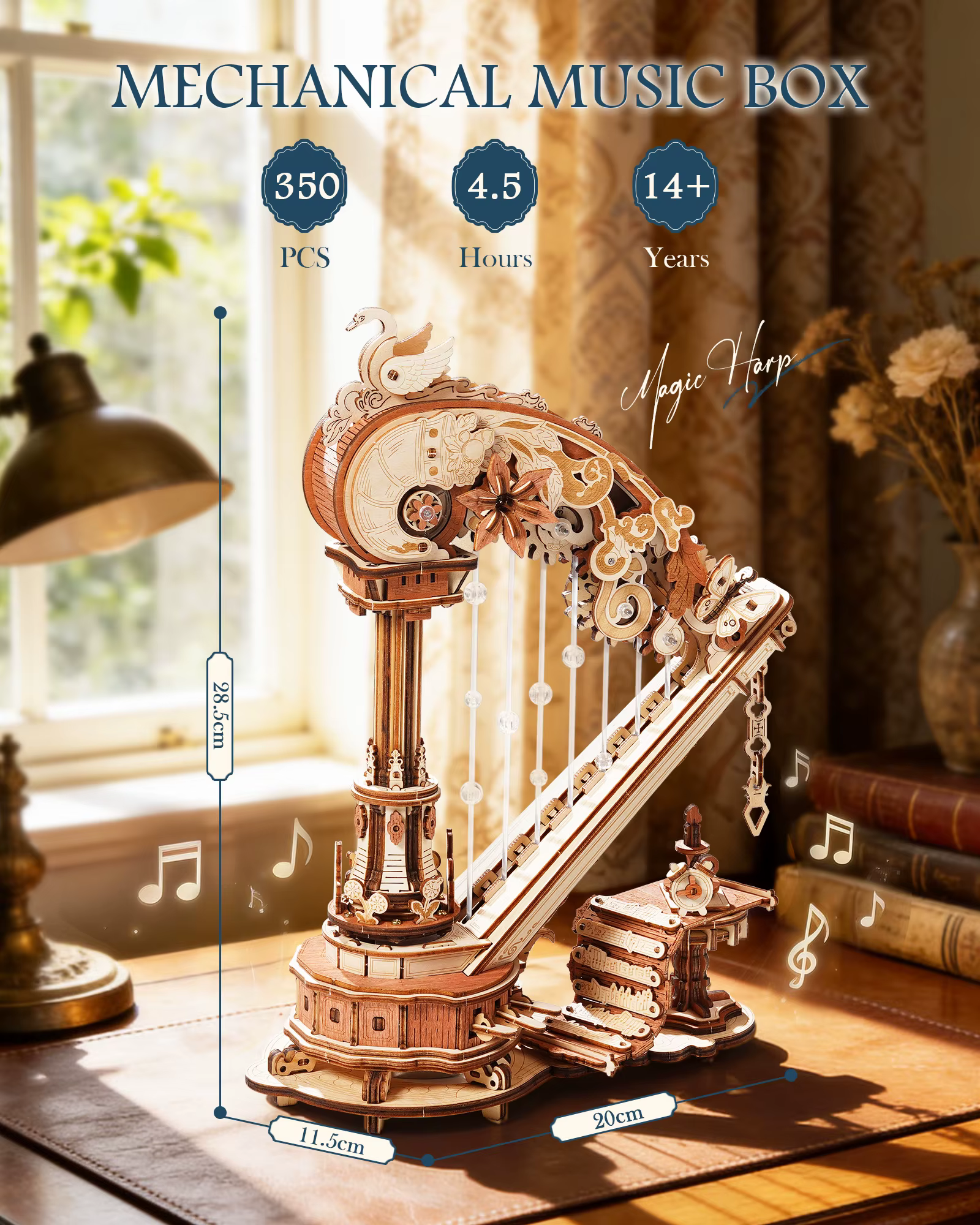 Wooden Harp Music Box Kit — image 2