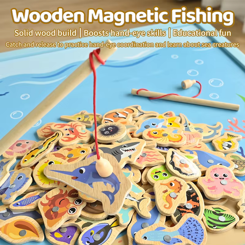 Wooden Magnetic Fishing Game — image 5