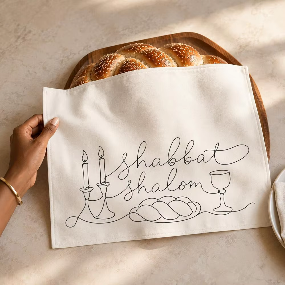 Shabbat Shalom Challah Cover