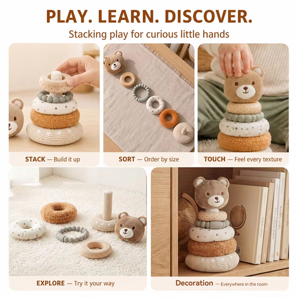 Plush Animal Stacking Rings — image 4