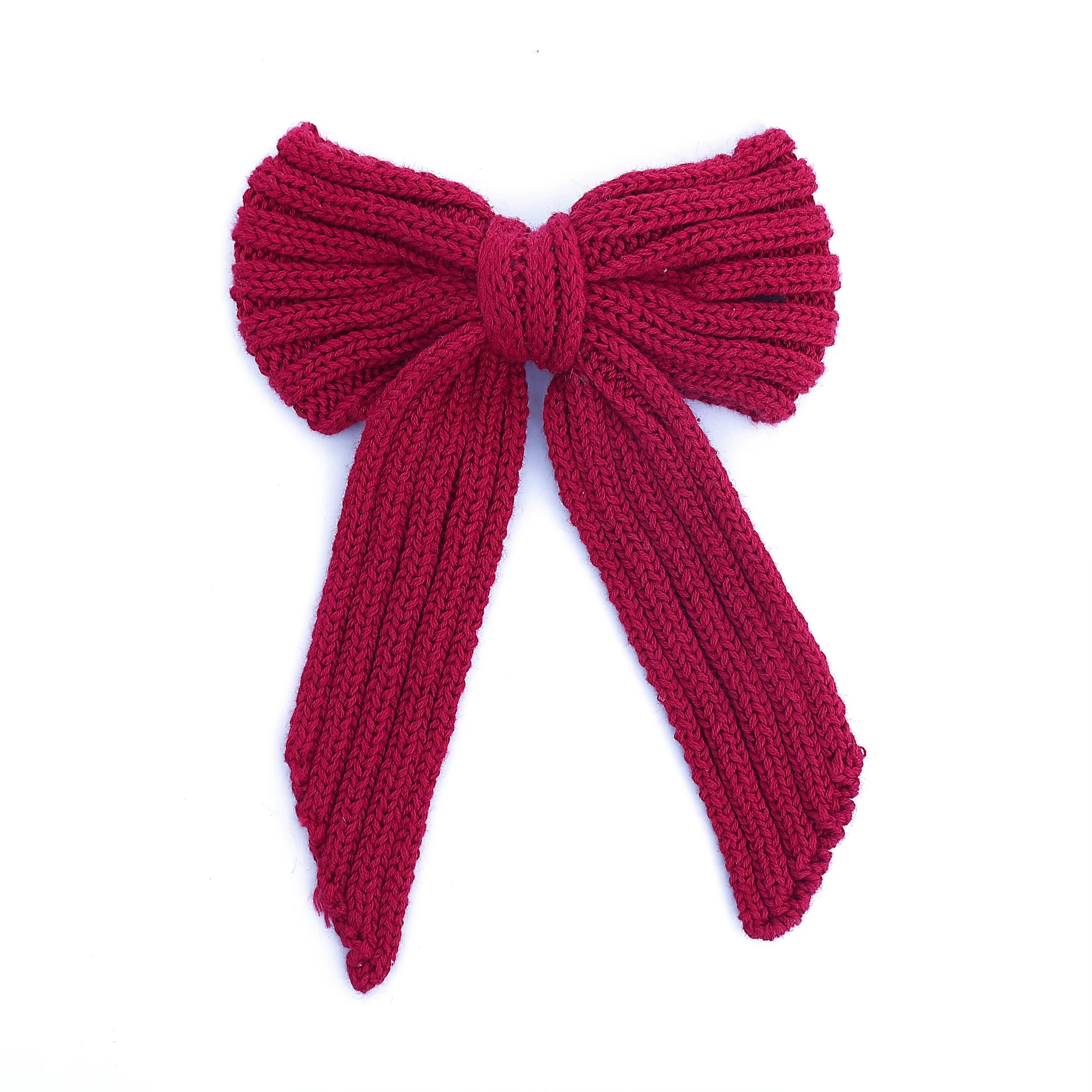 Wine Floral Velvet Bow Headband Medium Hair Clip
