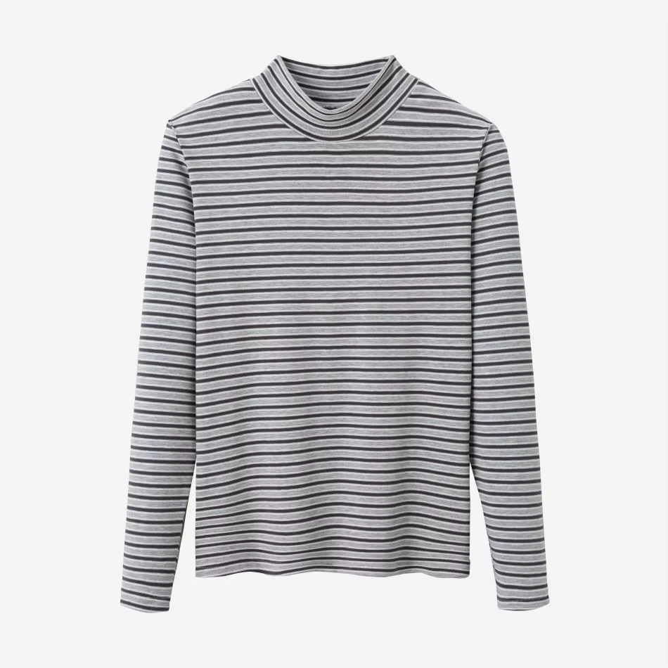 Striped Mockneck Tops – Navy Striped — image 4