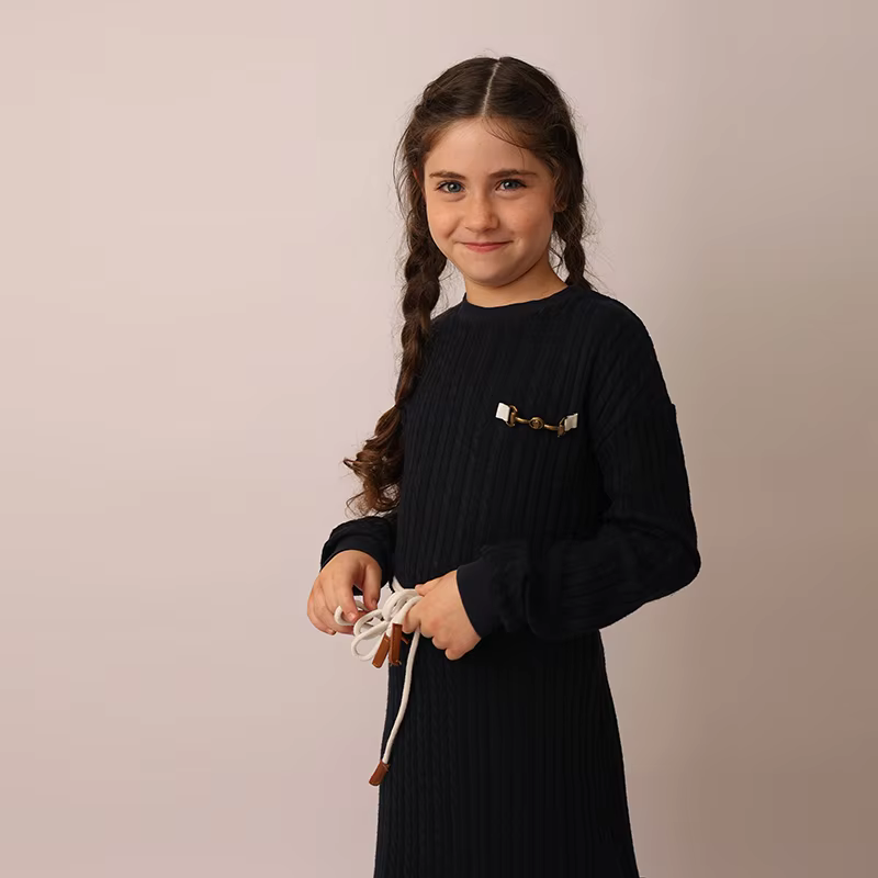 Navy Cable Knit Collection – Boys Hood — image 5