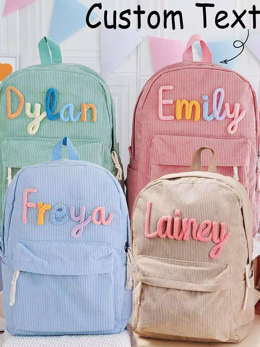 Personalised Corduroy Backpack