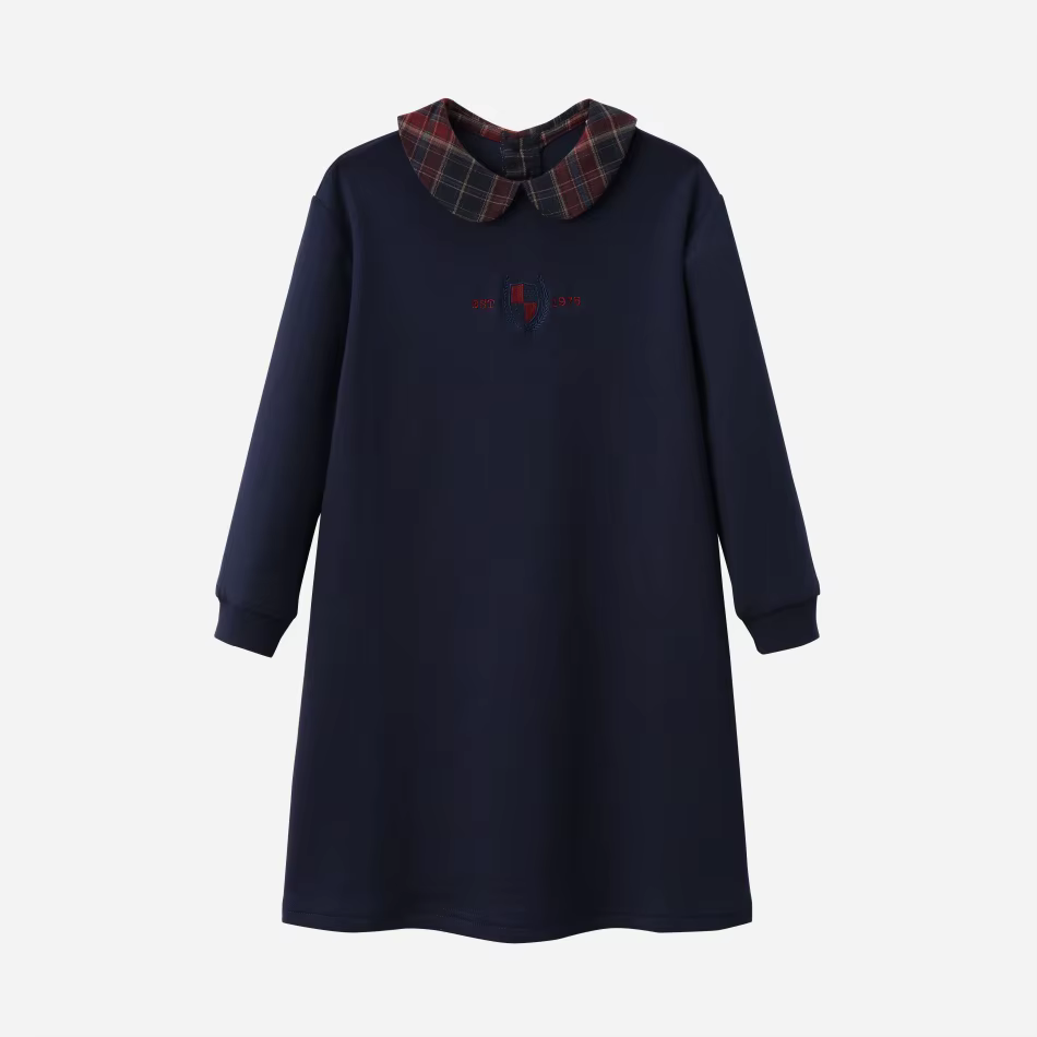 Denim Varsity Collection – V Neck Dress — image 5