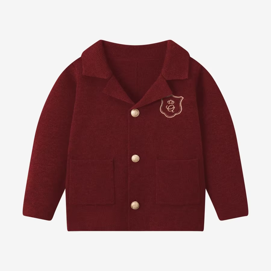 Silk Wool Knitting Collection – Burgundy Knit Blazer