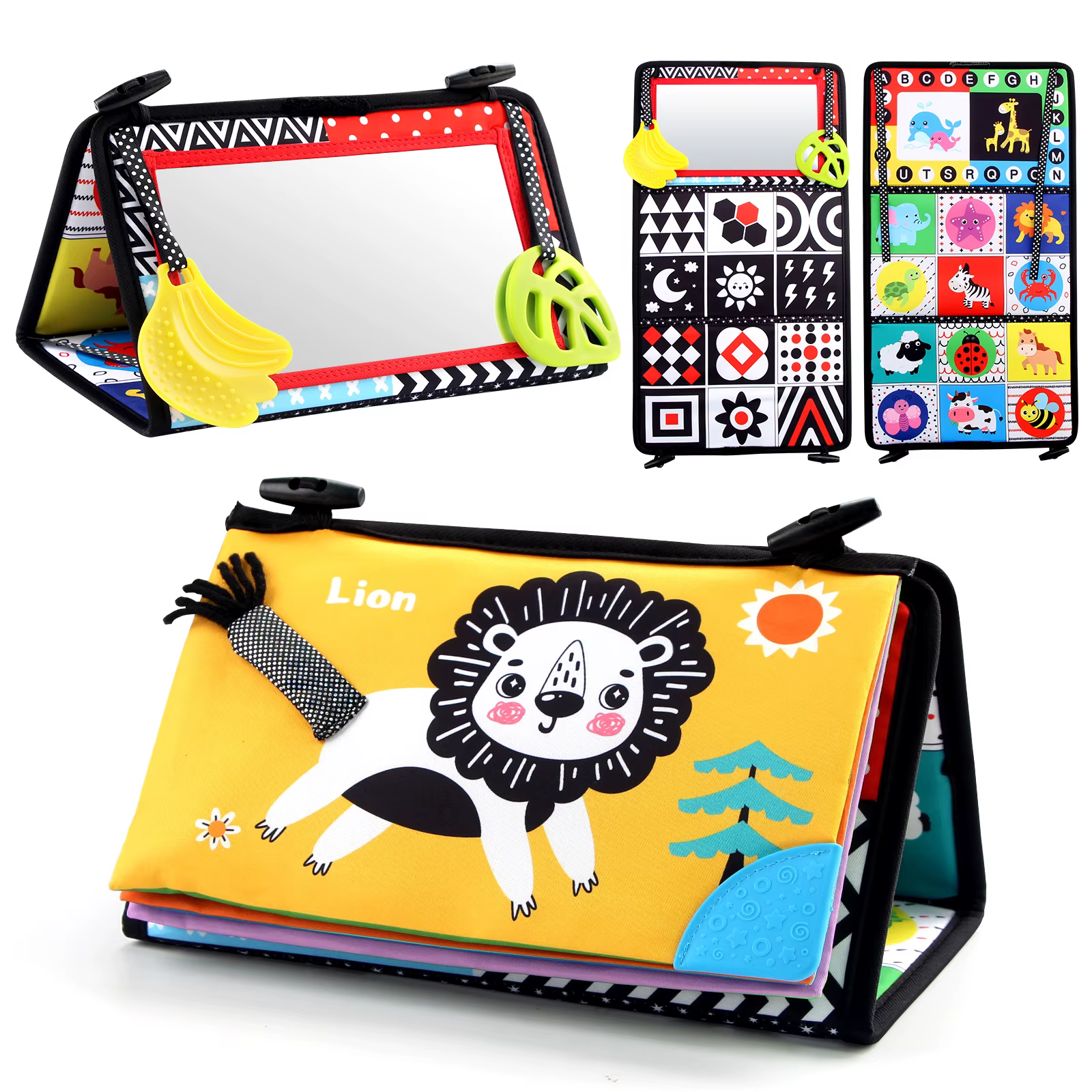 Black & White Tummy-Time Mirror – Animals