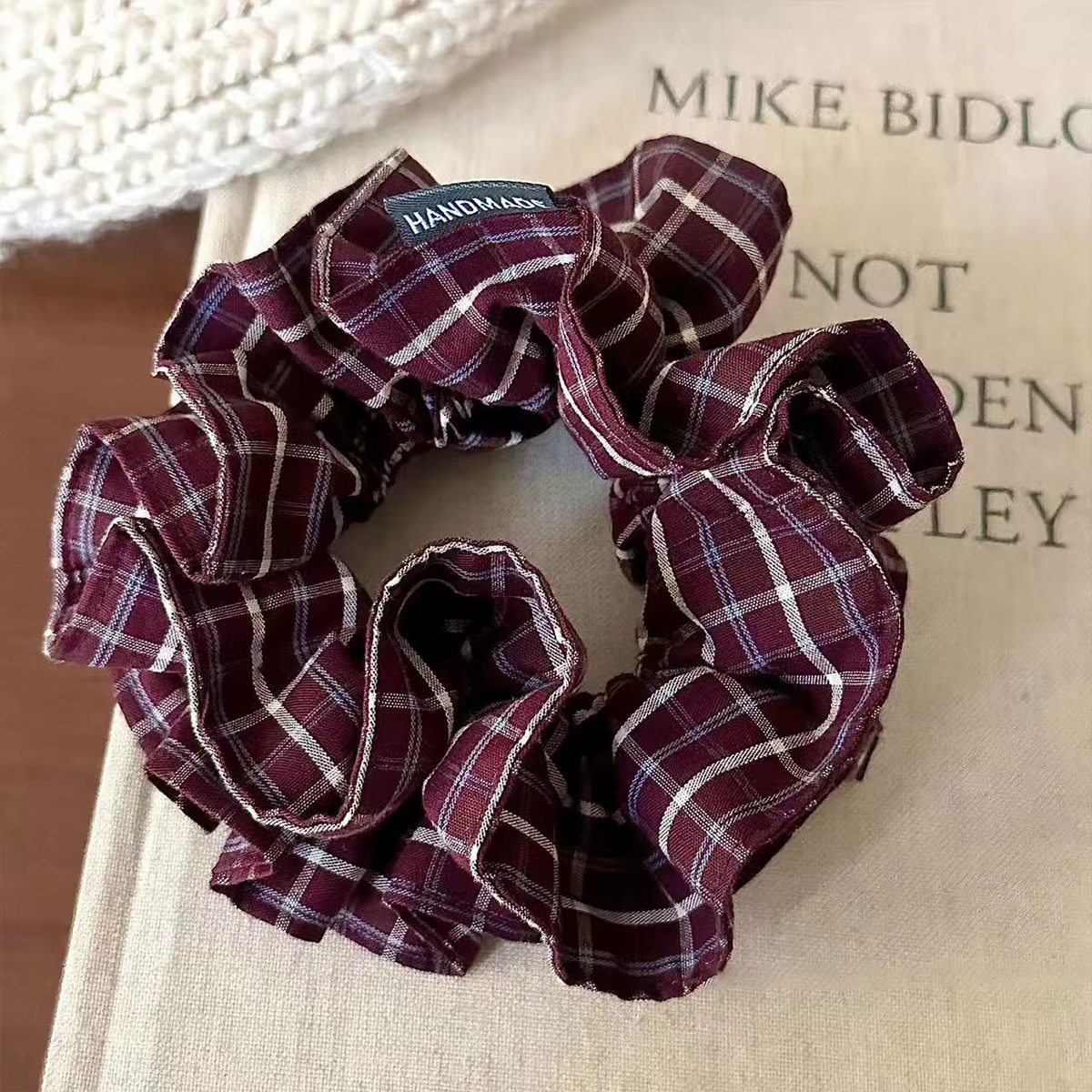 British Retro Checkered Large Intestine Hair Tie