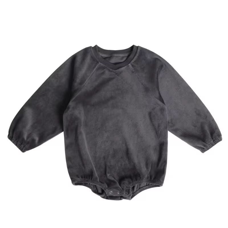 The Velour Collection – Grey-Baby Romper