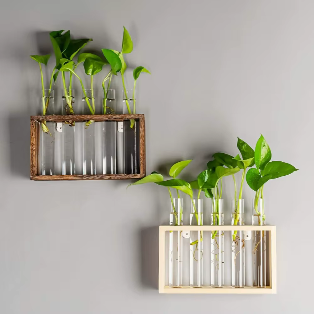 Wooden Test Tube Propagation Vase — image 4