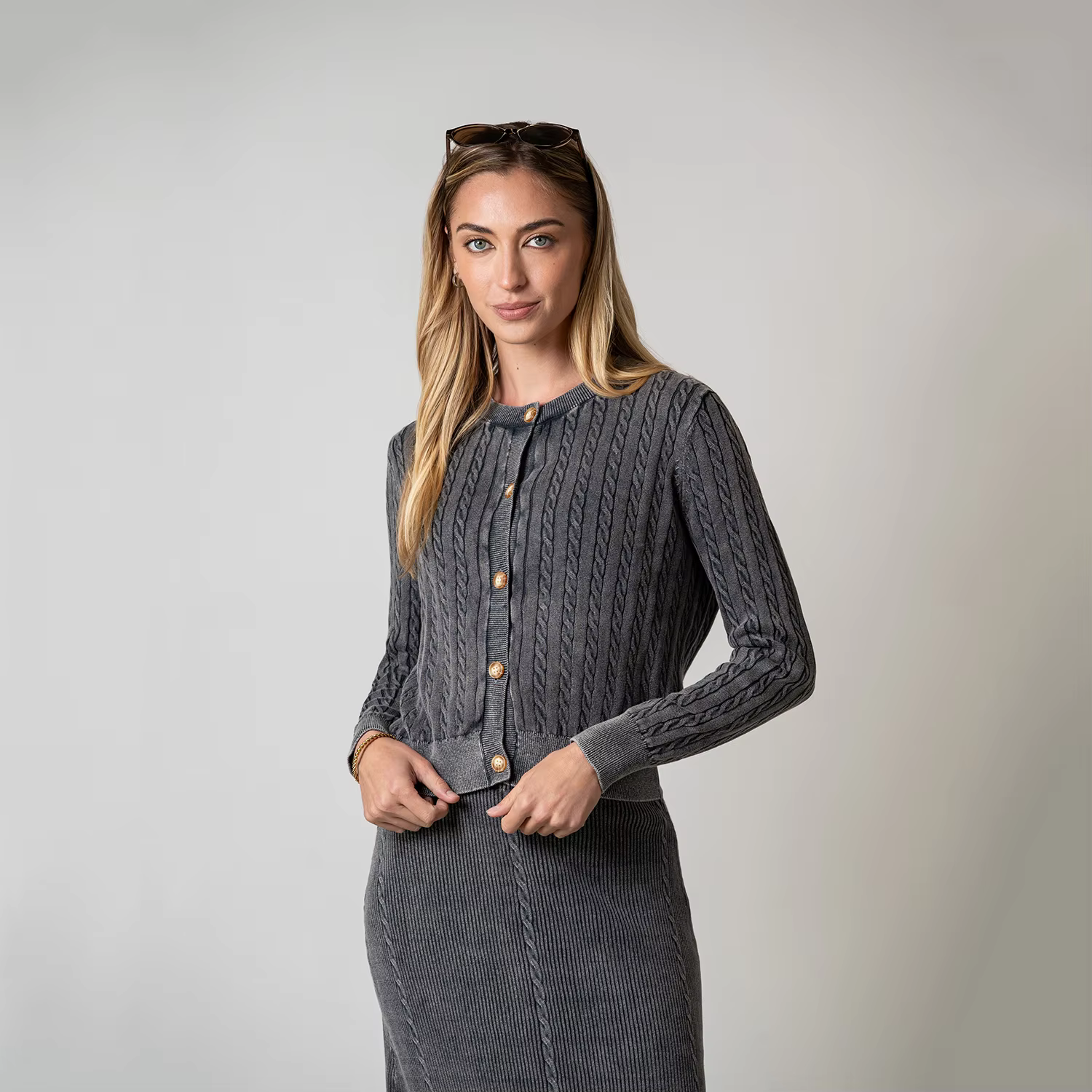 Black Cable Cardigan — image 6