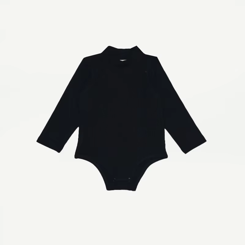Essentials Collection – Black Ribbed Onesie