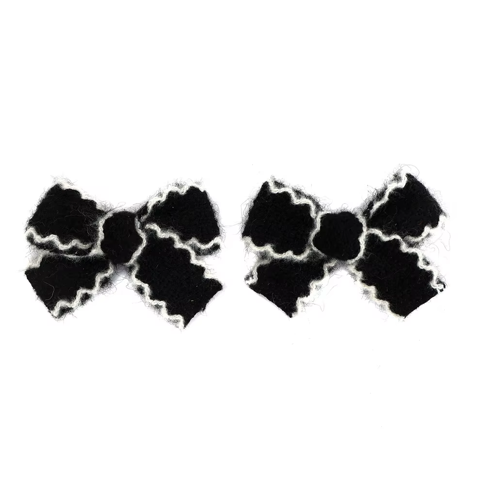 Herringbone Mini Bow Hair Clip Set — image 4