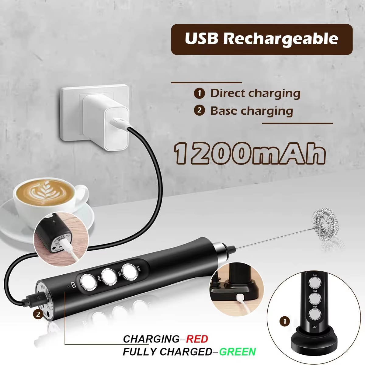 Rechargeable Milk Frother — image 4