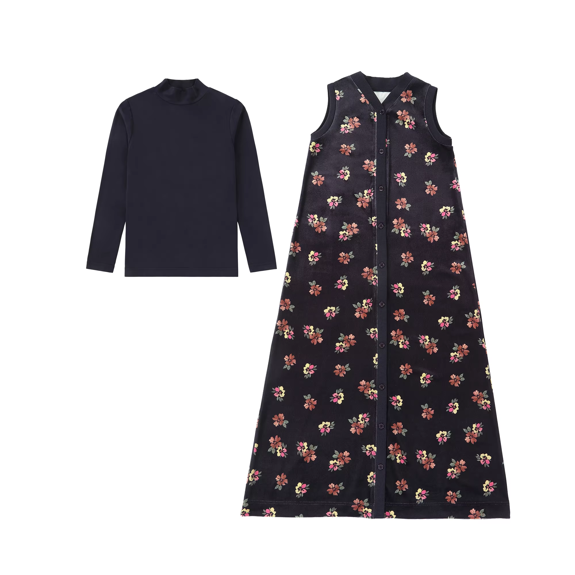 Teen Maxi Set – Navy Floral Set