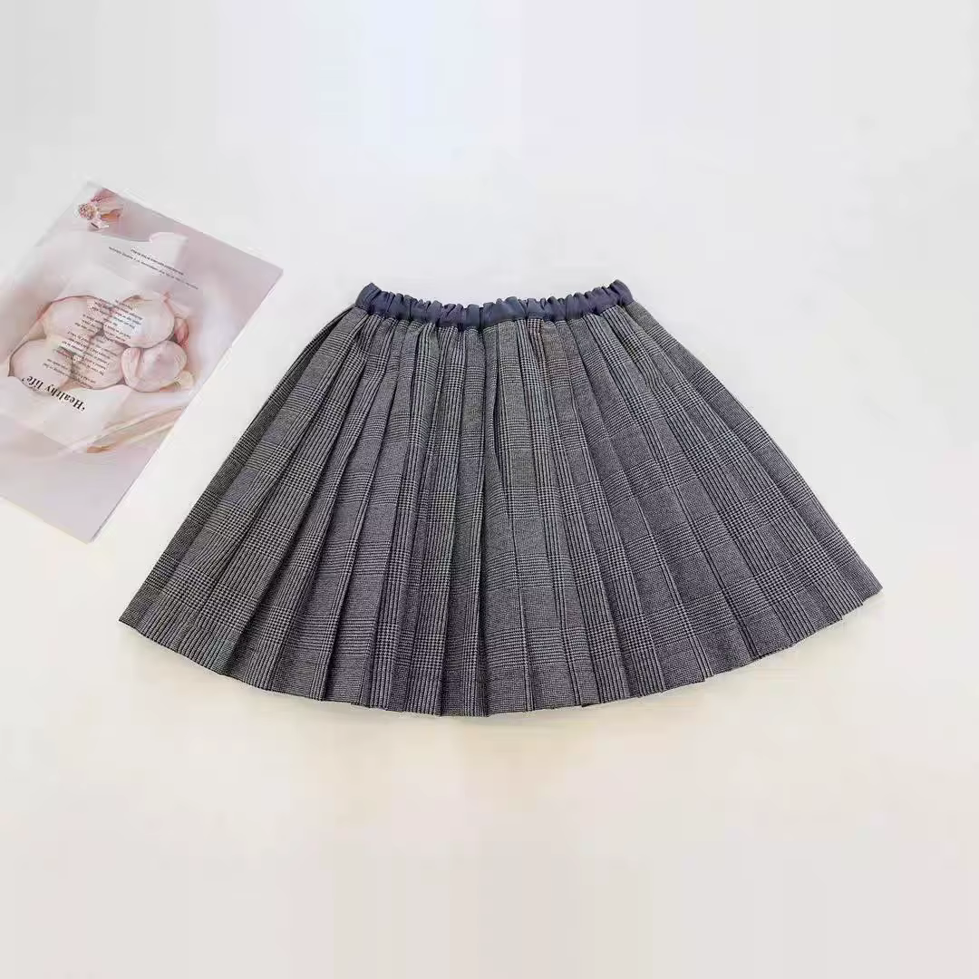 Girls' Grey Pleated Skirt