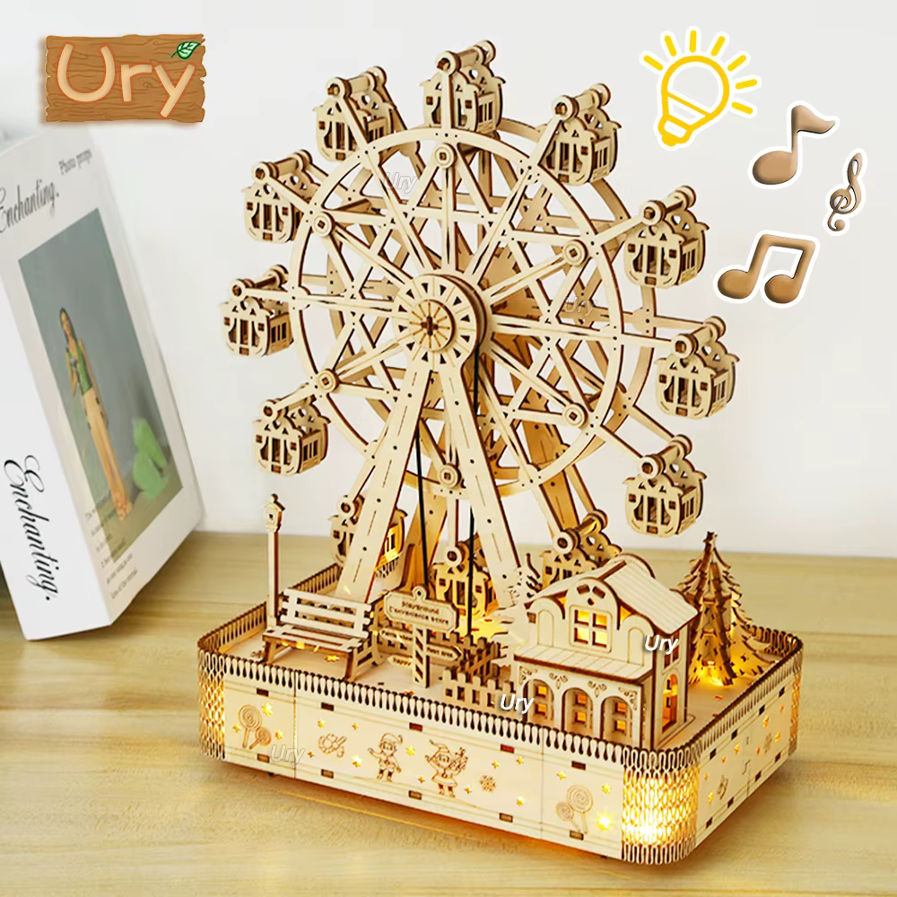 Wooden Ferris wheel music box model kit – Lilvelle Extras