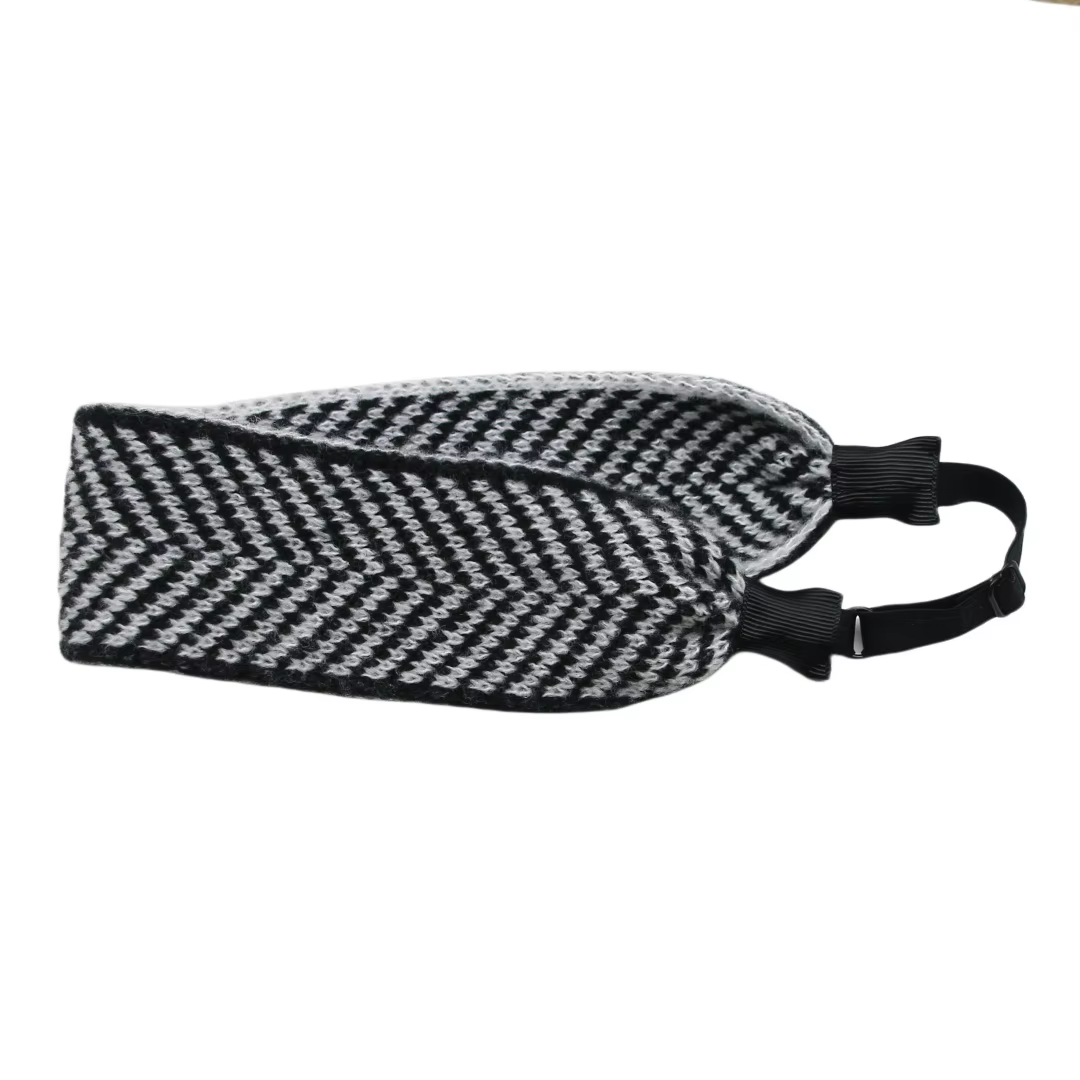 Checkered Knit Headband Soft Headband — image 3