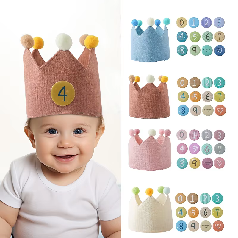 Pom-Pom Birthday Crown Headband