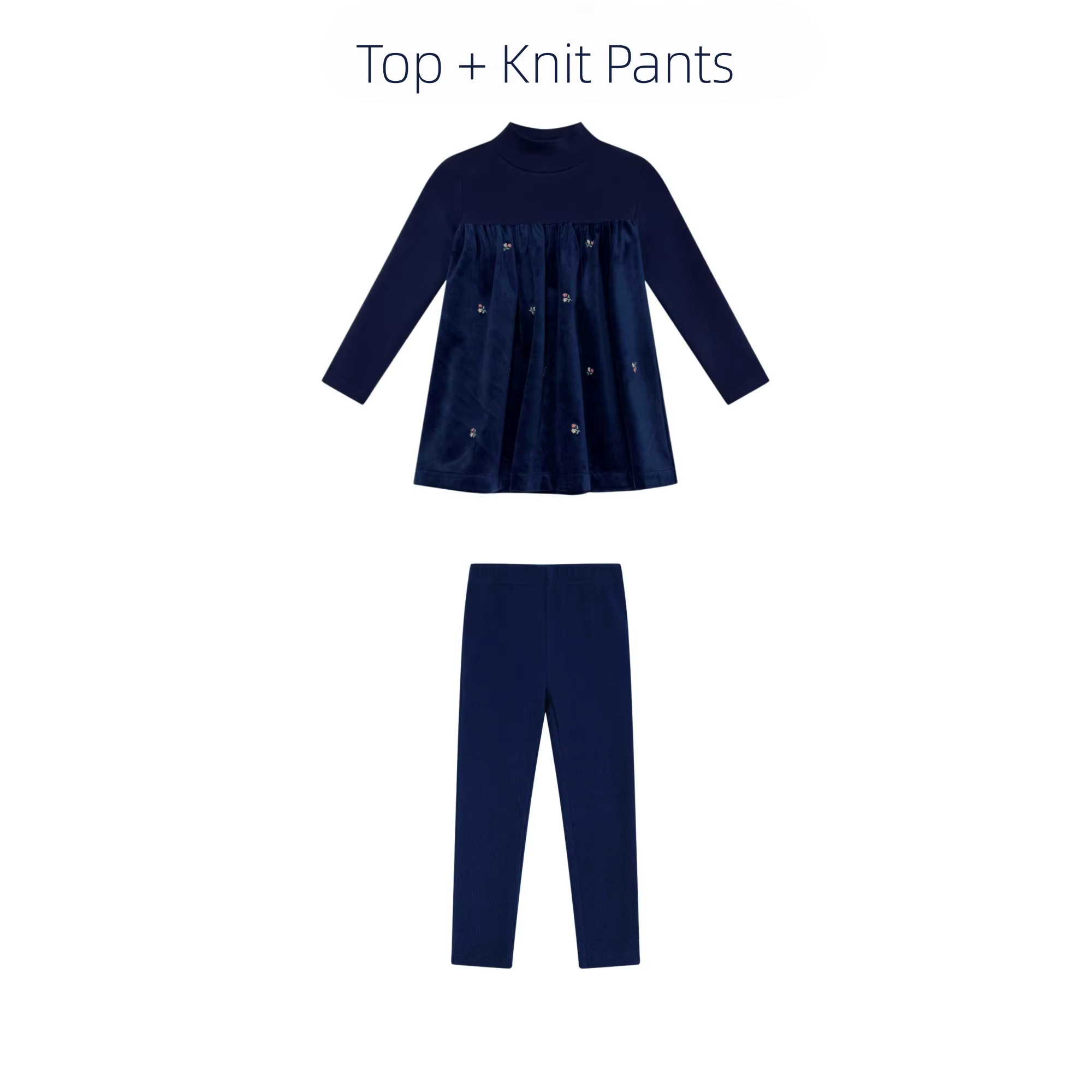 Navy Velour Maxi Collection – Baby Girl Blue Set