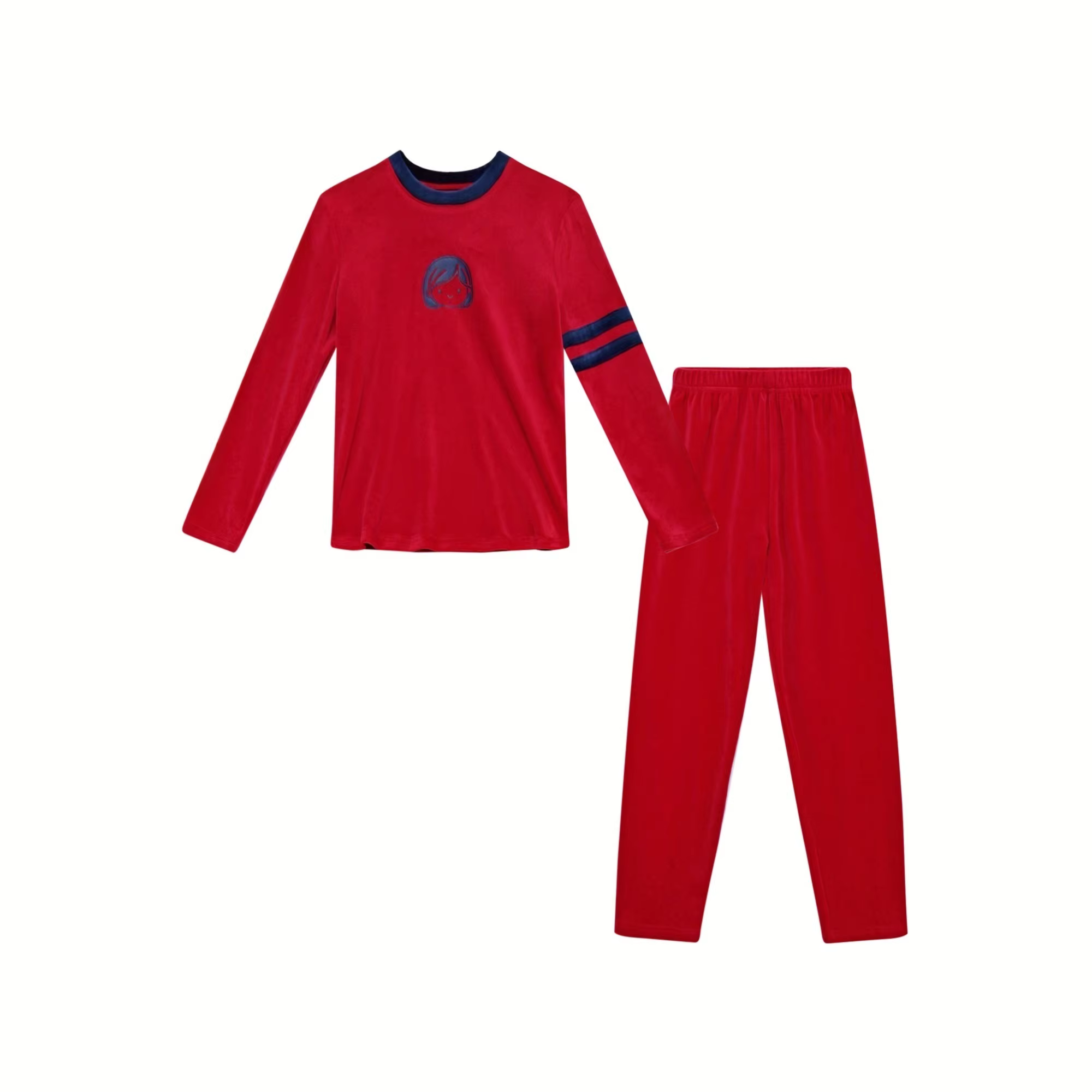 Velour Pajamas – Girl Red Pajamas Set – Ali Mali AW26