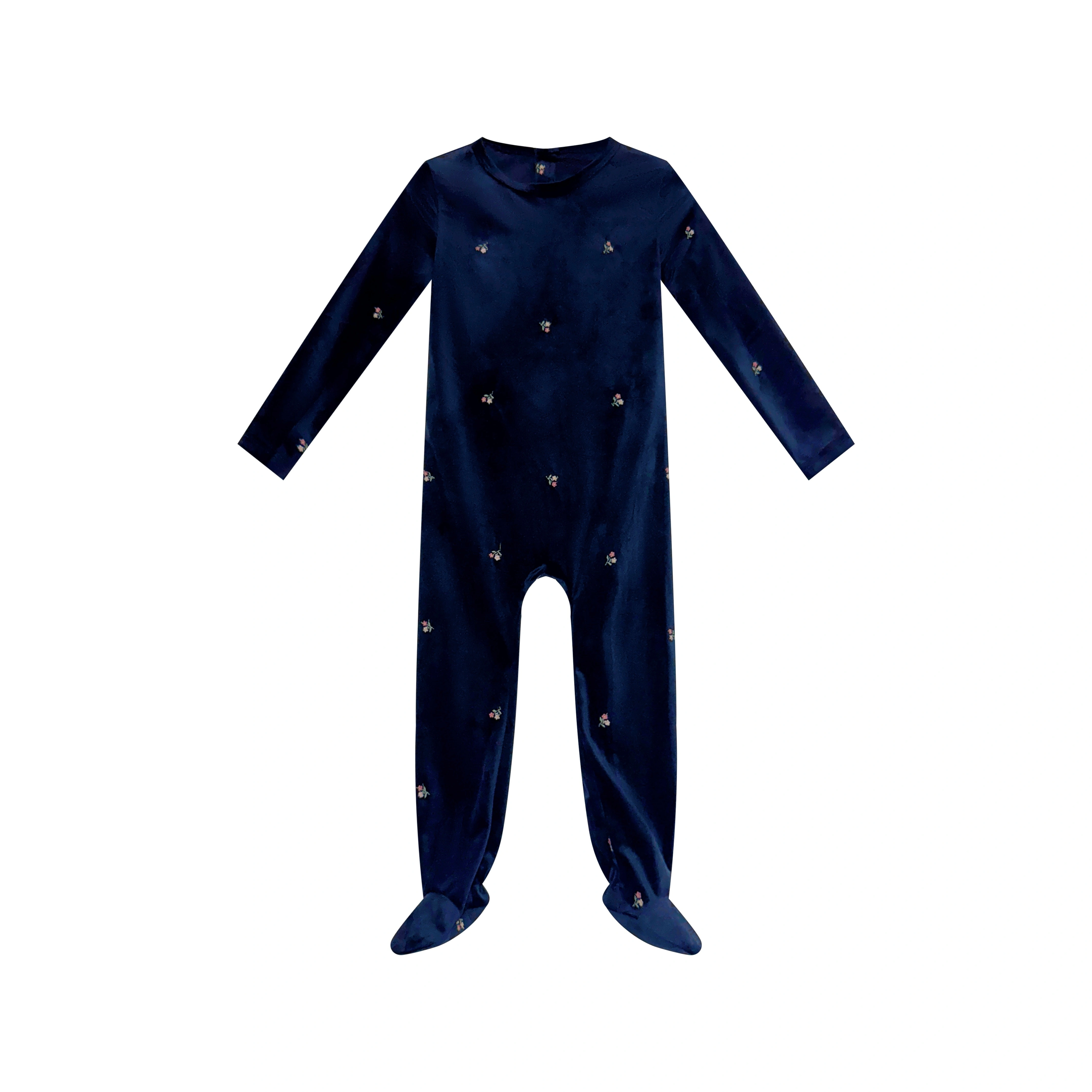 Navy Velour Maxi Collection – Girl Blue Romper