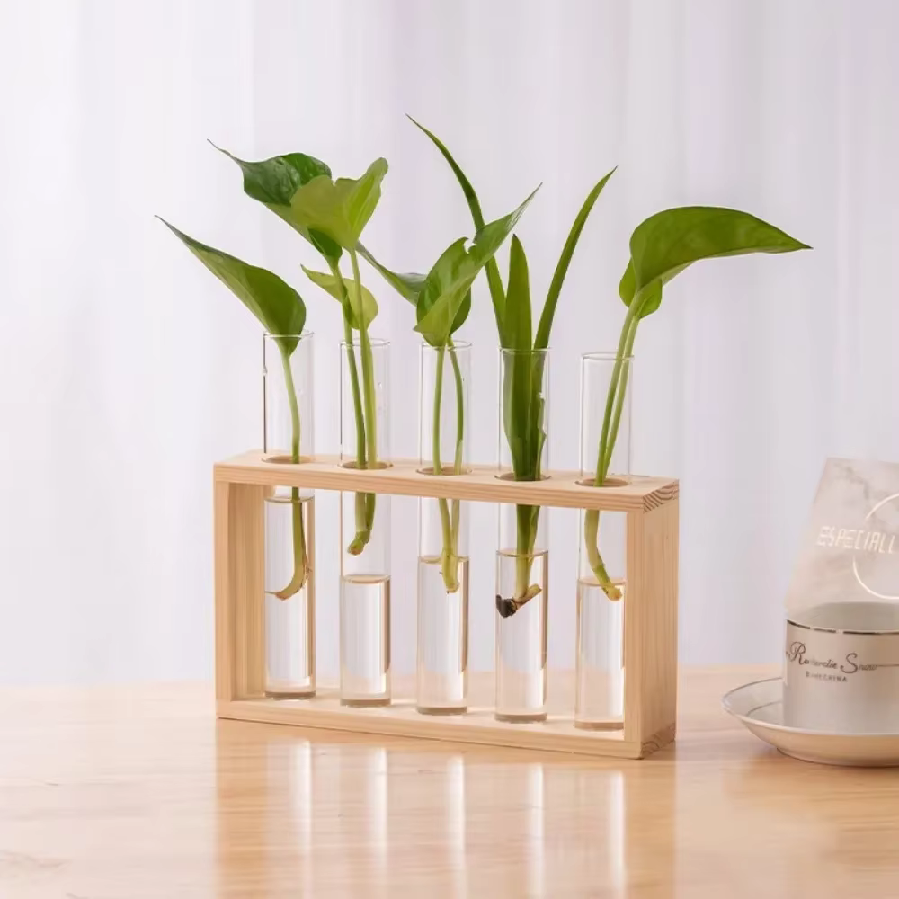 Wooden Test Tube Propagation Vase — image 7