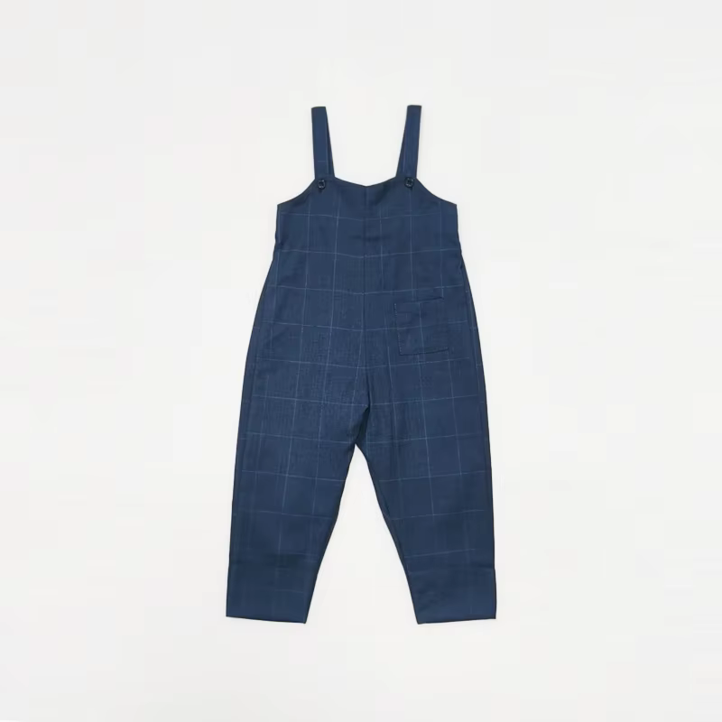 Navy Windowpane – Baby Boy Overalls – Ali & Co AW26