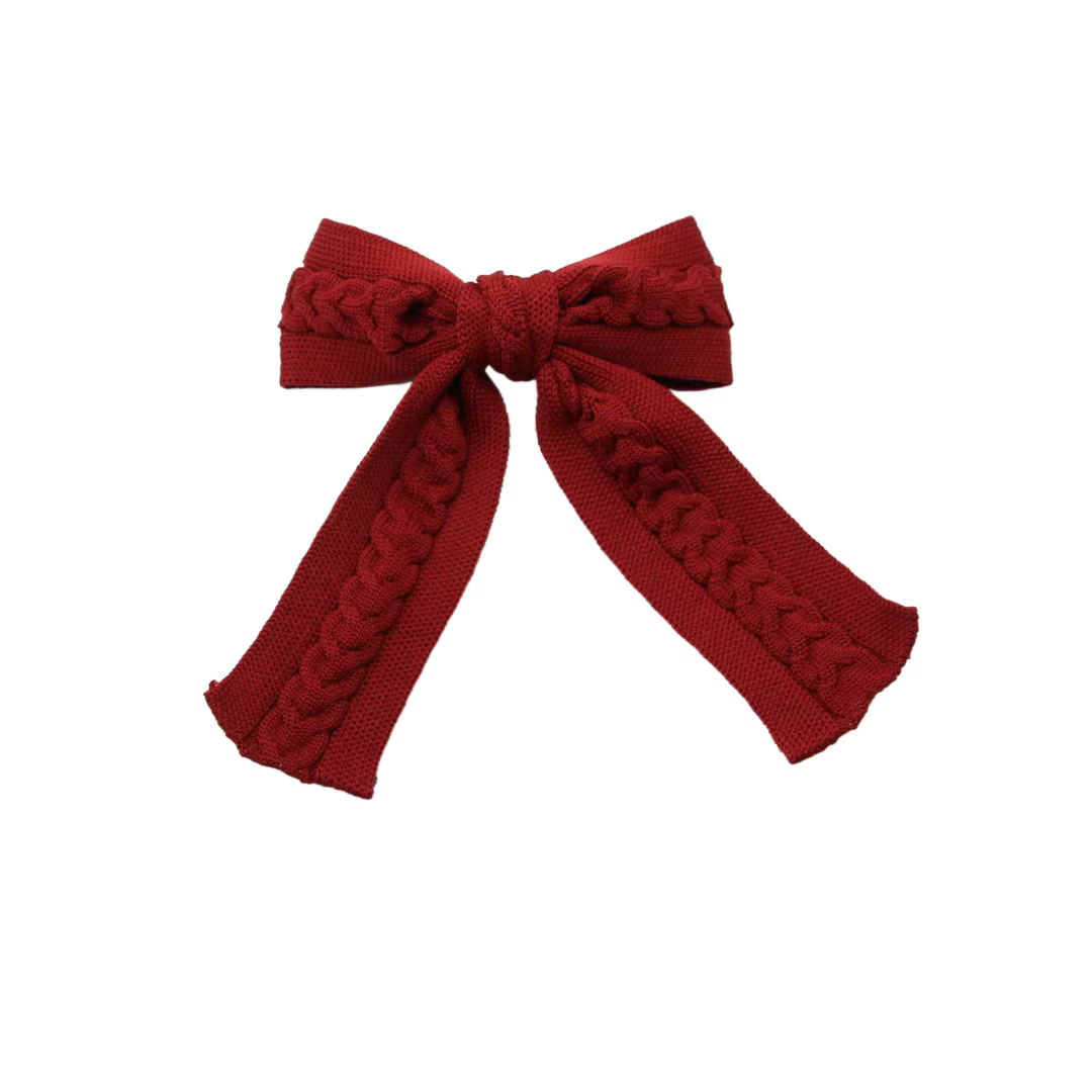 Braided Knit Bow Headband Medium Hair Clip — image 3