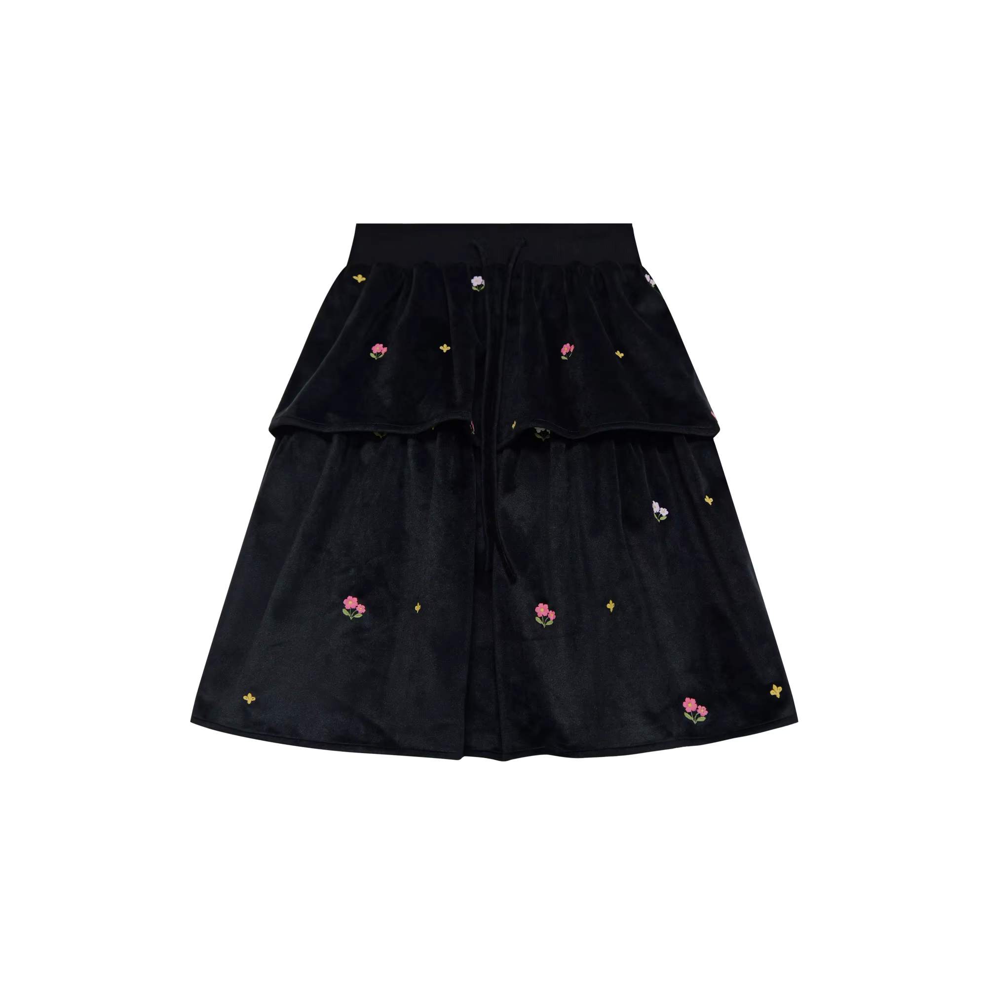 Black Floral Velvet – Girl Floral Skirt – Ali Mali AW26