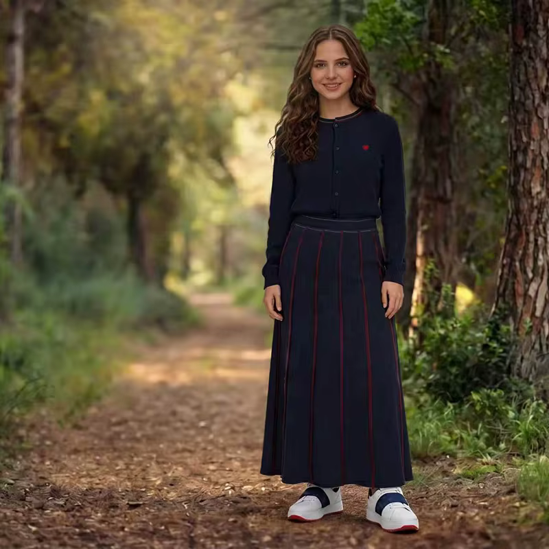 Knit Cardigan & Maxi Skirt Set