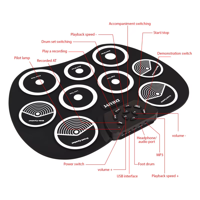 Electronic Roll-Up Drum Kit — image 5