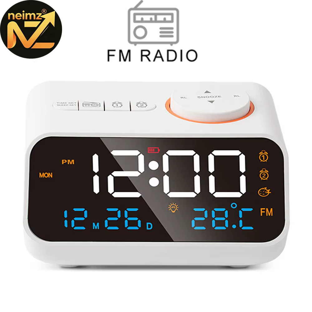 FM Radio Alarm Clock – White