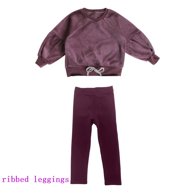 The Velour Collection – Eggplant-BabyGirlSet