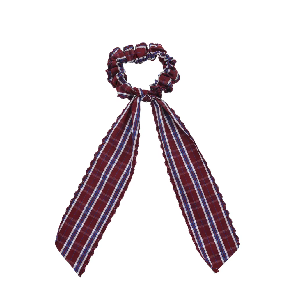 Plaid Moon Crochet Headband Ponytail Bow — image 3