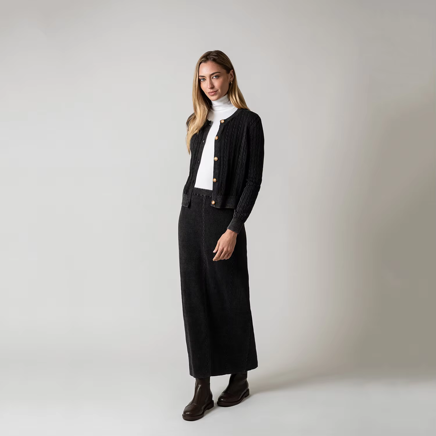Black Cable Cardigan — image 7